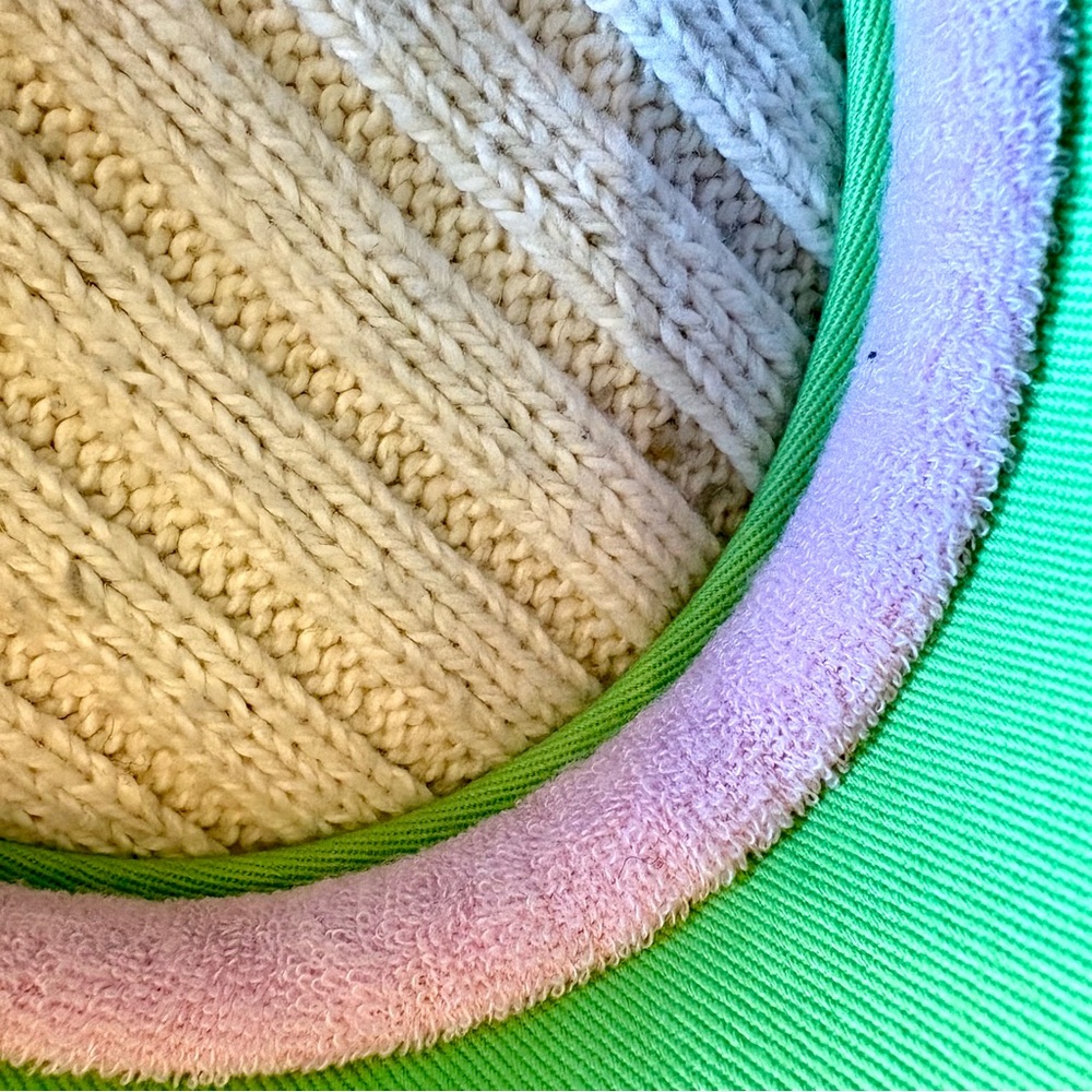 Lime Green Sun Visor with Polka Dots - Picture 3 of 5
